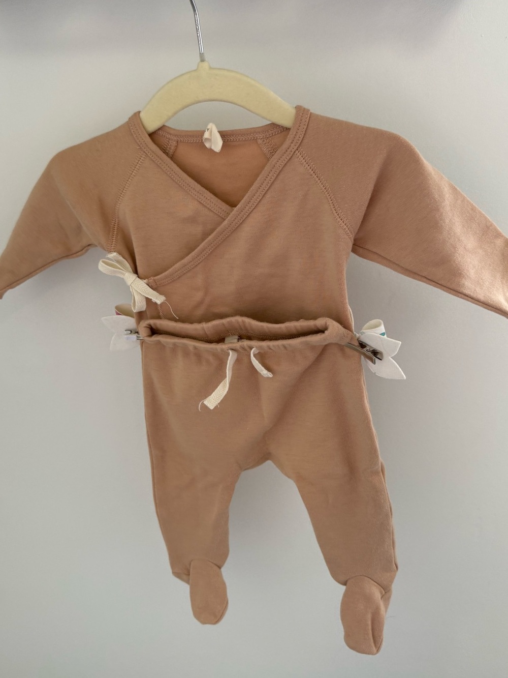 Quincy Mae soft pink newborn kimono set